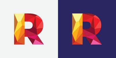 geometrico r lettera logo con pendenza colori, vettore logo design per attività commerciale e azienda