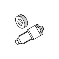 shock assorbitore sostituzione isometrico icona vettore illustrazione