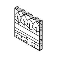 strada parco isometrico icona vettore illustrazione