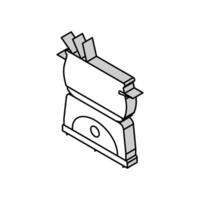 acciaio fonduta pentola isometrico icona vettore illustrazione
