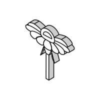camomilla fiore germoglio isometrico icona vettore illustrazione