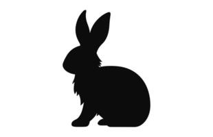 Pasqua coniglietto nero silhouette vettore isolato su un' bianca sfondo