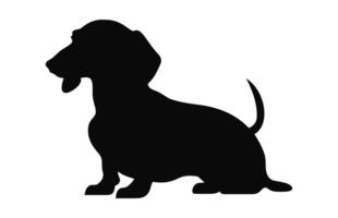 un' bassotto cane nero silhouette vettore isolato su un' bianca sfondo