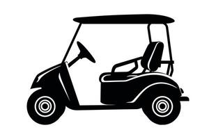 un' club auto nero silhouette, golf carrello vettore isolato su un' bianca sfondo