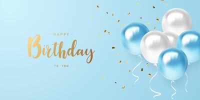 celebrare il tuo compleanno sfondo con bellissimo palloncini vettore illustrazione.