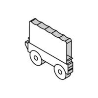 carro trailer isometrico icona vettore illustrazione