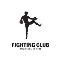 combattente club logo design modello vettore