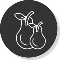 avocado linea grigio icona vettore