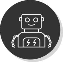 robot linea grigio icona vettore