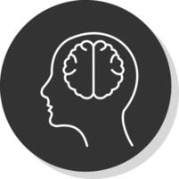 neurologia linea grigio icona vettore