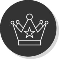 corona linea grigio icona vettore