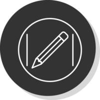 matita linea grigio icona vettore