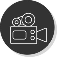 video telecamera linea grigio icona vettore