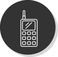walkie talkie linea grigio icona vettore