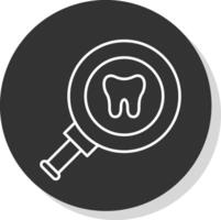 dentale verifica linea grigio icona vettore