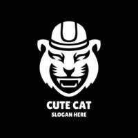 carino gatto silhouette logo design illustrazione vettore