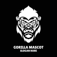 gorilla silhouette logo design illustrazione vettore