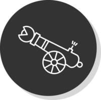 umano palla di cannone linea grigio icona vettore
