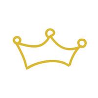 scarabocchio oro corona linea icona vettore
