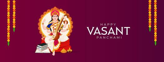 vasante panchami, Saraswati puja, basante sociale media inviare vettore