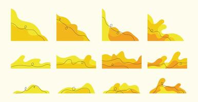 giallo biologico ondulato angolo forma, estetico elemento decorazione, grafico design vettore