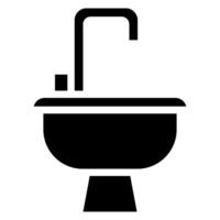 icona del glifo del lavabo vettore