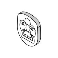 maschera antico isometrico icona vettore illustrazione
