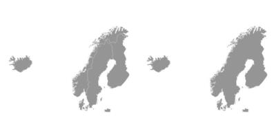 grigio carta geografica di Scandinavia. vettore illustrazione.