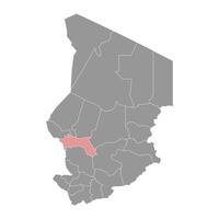 hadjer lamis regione carta geografica, amministrativo divisione di chad. vettore illustrazione.