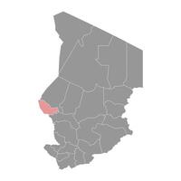 lac regione carta geografica, amministrativo divisione di chad. vettore illustrazione.