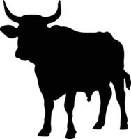 mucca silhouette illustrazione vettore bianca sfondo