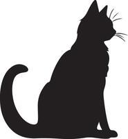 gatto silhouette illustrazione vettore bianca sfondo