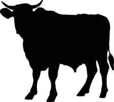 mucca silhouette illustrazione vettore bianca sfondo