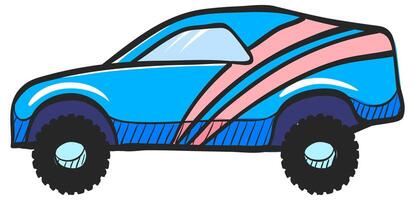 rally auto icona nel mano disegnato colore vettore illustrazione