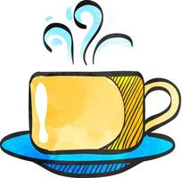 caffè tazza icona nel colore disegno. cibo bevanda bevanda prima colazione caldo vapore tè caffè espresso vettore