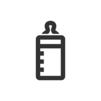 latte bottiglia icona nel di spessore schema stile. nero e bianca monocromatico vettore illustrazione.