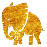 mano disegnato oro Foglio struttura elefante. vettore illustrazione.