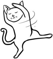 mano disegnato danza gatto. vettore illustrazione.
