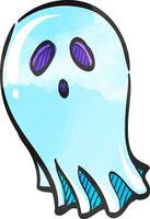 Halloween fantasma icona nel colore disegno. spaventoso paura impaurire trattare minaccia vettore