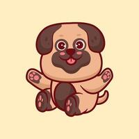 contento bulldog cuccioli cartone animato animale illustrazione vettore