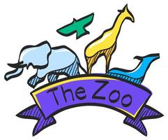 zoo cancello icona nel mano disegnato colore vettore illustrazione