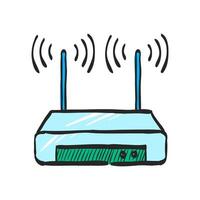 router icona nel mano disegnato colore vettore illustrazione