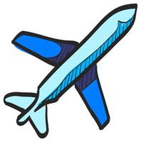 aereo icona nel mano disegnato colore vettore illustrazione