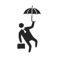 mano disegnato uomo d'affari ombrello vettore illustrazione
