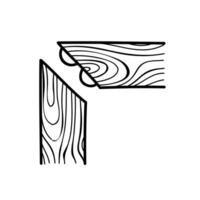angolo legna comune utilizzando biscotto. mano disegnato vettore illustrazione. modificabile linea ictus