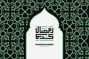 calligrafia araba ramadan kareem. mese islamico del ramadan nel design di saluto del logo arabo vettore