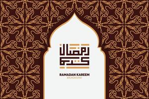 calligrafia araba ramadan kareem. mese islamico del ramadan nel design di saluto del logo arabo vettore