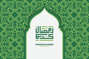 calligrafia araba ramadan kareem. mese islamico del ramadan nel design di saluto del logo arabo vettore