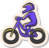 mano disegnato Ciclismo icona nel etichetta stile vettore illustrazione