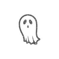 Halloween fantasma icona nel grunge struttura vettore illustrazione